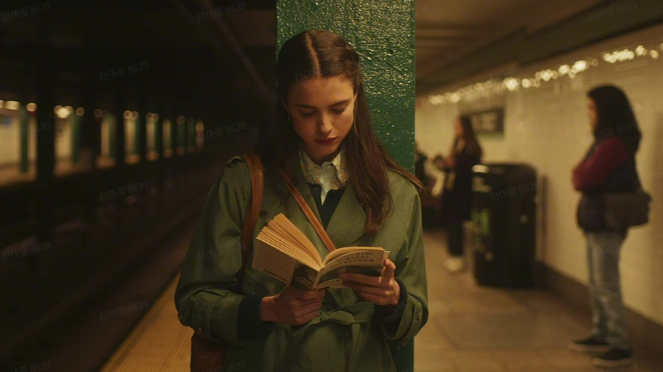 First frame input — girl reading in subway station