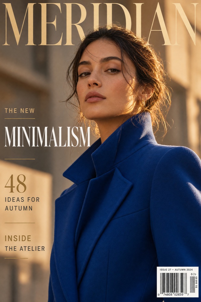 AI generated fashion magazine cover with masthead and cover lines