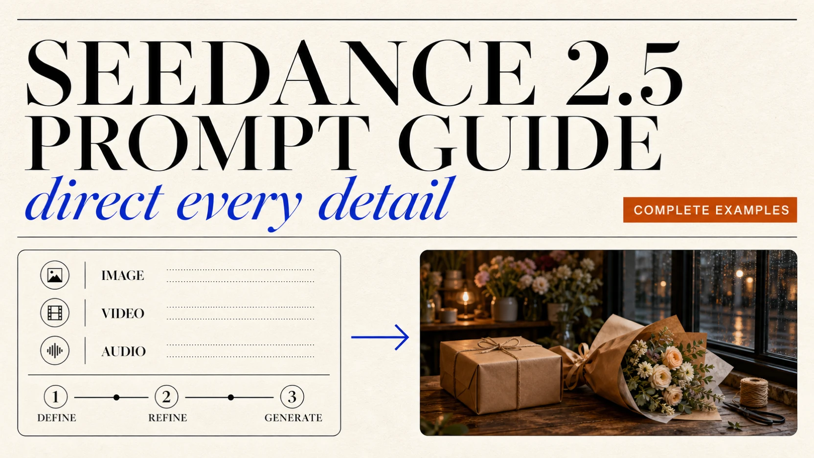Seedance 2.5 Promptguide: Eksempler & Skabeloner Seedance 2.5 Promptguide: Eksempler & Skabeloner